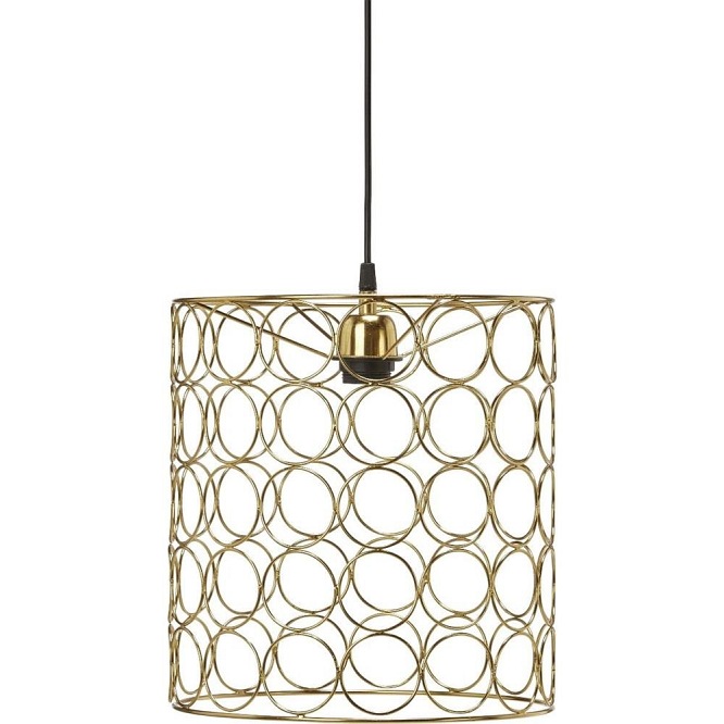 Druciana lampa wisząca Ring złota 30cm